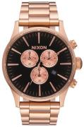 Nixon Herreklokke A3861932-00 Sort/Rose-gulltonet stål Ø42 mm