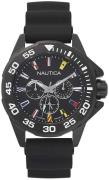 Nautica Herreklokke NAPMIA001 Sort/Gummi Ø44 mm