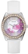 Guess Dameklokke GW0240L1 Fleurette Hvit/Lær Ø40 mm