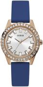 Guess Dameklokke GW0285L1 Sparkler Sølvfarget/Gummi Ø38 mm