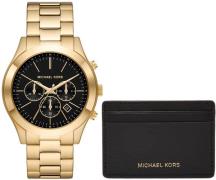 Michael Kors Herreklokke MK1076SET Runway Sort/Gulltonet stål Ø44 mm