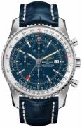 Breitling Herreklokke A24322121C1P1 Navitimer Gmt Blå/Lær Ø46 mm