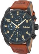 Timberland Herreklokke TDWGF2201102 Henniker ll Sort/Lær Ø47 mm