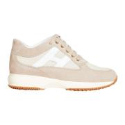 Beige Suede Interaktive Sneakers