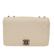 Beige Lær Chanel Clutch