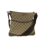 Pre-owned Beige Canvas Gucci skulderveske