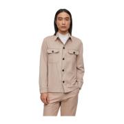 Beige Boss Black Carper Relax Fit Overshirt Ytterplagg