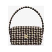 Houndstooth Wool Baguette med Turnlock Hardware