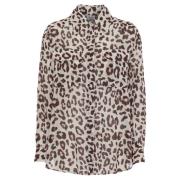 Mio Leopardmønstret Oversized Skjorte