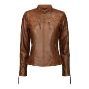 Biker Jacket Leather 10245 Dark Cognac