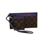 Pre-owned Brunt lerret Louis Vuitton veske