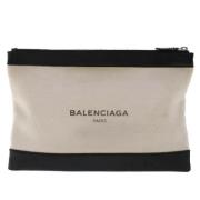 Pre-owned Hvitt lerret Balenciaga clutch