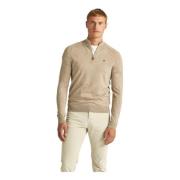 Khaki Morris Merino John Zip Gensere