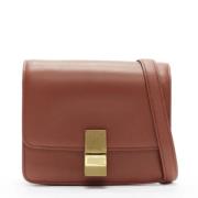 Pre-owned Brunt skinn Celine Crossbody veske