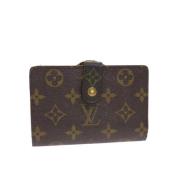 Pre-owned Brunt lerret Louis Vuitton lommebok