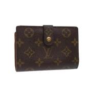 Pre-owned Brunt lerret Louis Vuitton lommebok