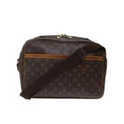 Pre-owned Brunt lerret Louis Vuitton skuldervesker