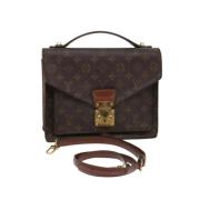 Pre-owned Brunt lerret Louis Vuitton Monceau