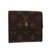 Pre-owned Brunt lerret Louis Vuitton lommebok