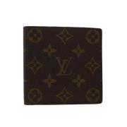 Pre-owned Brunt lerret Louis Vuitton lommebok