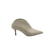 Pre-owned Beige Fabric Jimmy Choo Mules