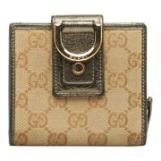 Pre-owned Beige Canvas Gucci lommebok