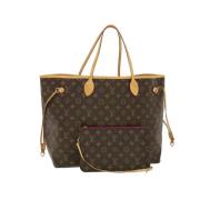 Pre-owned Brunt lerret Louis Vuitton Neverfull