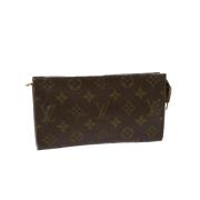 Pre-owned Brunt lerret Louis Vuitton lommebok