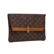 Pre-owned Brunt lerret Louis Vuitton veske