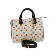 Pre-owned Hvitt lerret Louis Vuitton veske