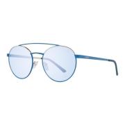Blå Runde Solbriller for Menn