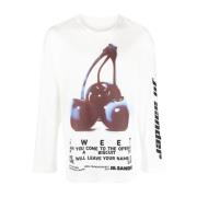 Cherry Print Grafisk T-skjorte