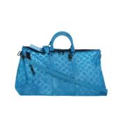 Pre-owned Blått lerret Louis Vuitton Keepall