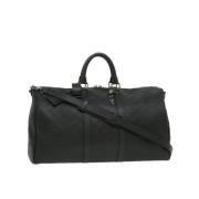 Pre-owned Svart lerret Louis Vuitton Keepall