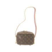 Pre-owned Brunt lerret Louis Vuitton skuldervesker