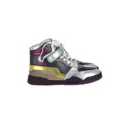 Metallic Colorblock High-Top Sneakers