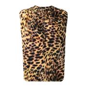 Leopardmønstret Silkebluse