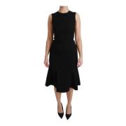 Stilig Svart Fit Flare Sheath Kjole