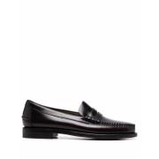 Burgunder Røde Skinn Slip-On Loafers