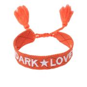 Woven Friendship Bracelet - Dark Love Orange W/White