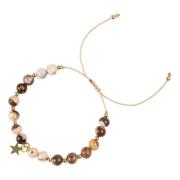 Stone Bead Bracelet 6 MM Dark Camel MIX