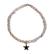 Crystal Bead Bracelet 4 MM Sparkled Pale Rose