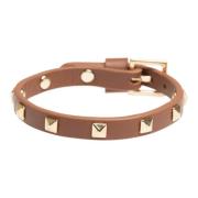 Leather Stud Bracelet Mini Cognac