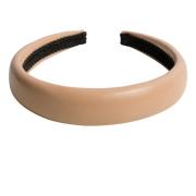 Leather Hair Band Broad Camel