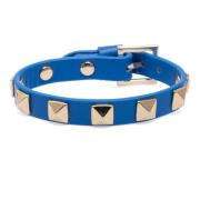Leather Stud Bracelet Strong Blue