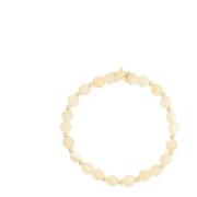 Stone Bead Bracelet 6 MM W/Gold Beads Yellow Jade