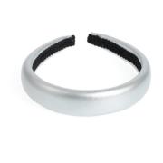 Leather Hair Band Broad Silver