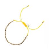 Metal Bead Bracelet Broad Yellow