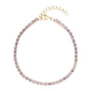 Elegant Tennis Chain Armbånd Dusty Rose