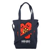 Marineblå Boke Flower Tote Bag